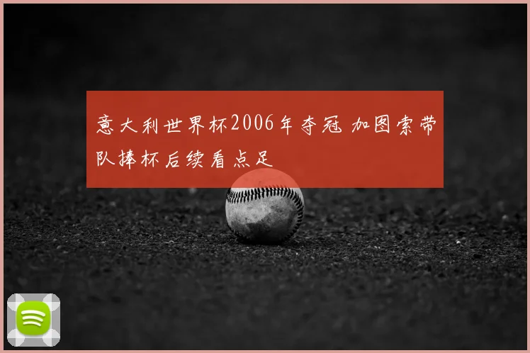 意大利世界杯2006年夺冠 加图索带队捧杯后续看点足